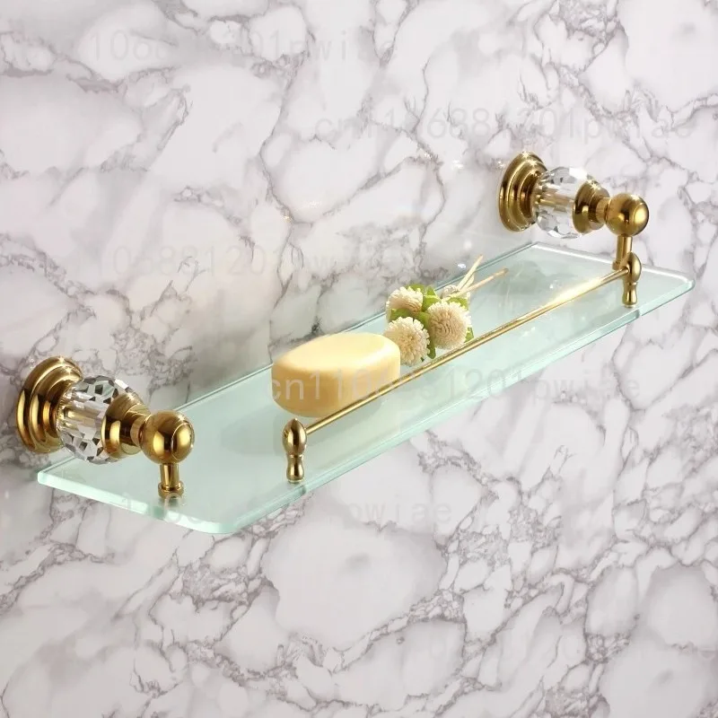 

Golden /silver/Rose Gold Crystal Glass Decoration Bathroom Shelf Cosmetics Rack Storage Holder Sanitary Accessories