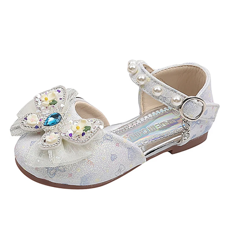 

Girls' Flat Casual Shoes 2025 Summer New fashion Bow baby Girls' Princess Shoes Soft Sole Anti Slip Children's Sandals