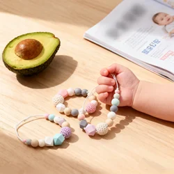 Collier de Dentition en Silicone pour Bébé, Perles Hexagonales de Qualité Alimentaire, Jouets Sans BPA, 1 Pièce