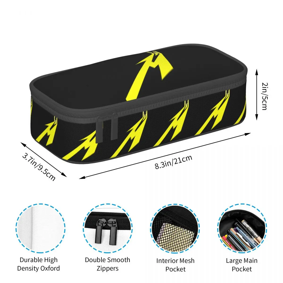 ميتاليكا M72 كلمة جولة مقلمة لصبي فتاة مدرسة صندوق القلم حقيبة أقلام رصاص لوازم مكتبية حقيبة حامل قلم