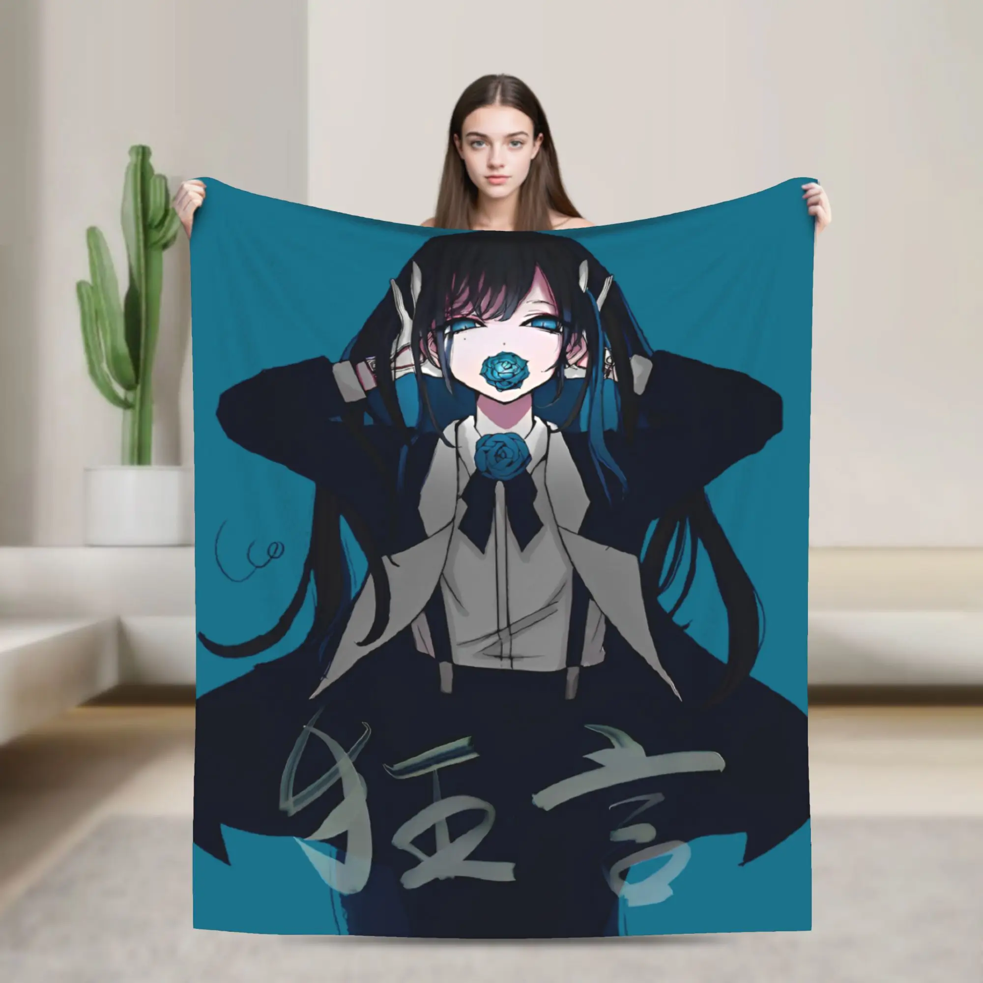 Singer Ado Blankets Fleece All Season Cartoon Anime Music Multi-function Super Warm Throw Blanket for Sofa Office Bedding Throws