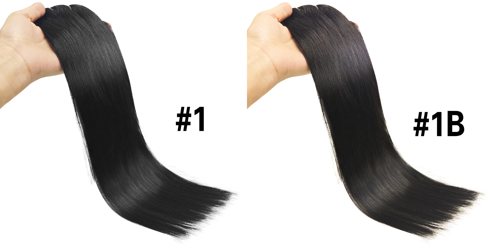 Gerade Clip-in-Haarverlängerungen aus Echthaar, 120 g, voller Kopf, 8 Stück/Set, unbehandeltes 100% Echthaar, natürliches Schwarz, Clip-Ins – Detail 7