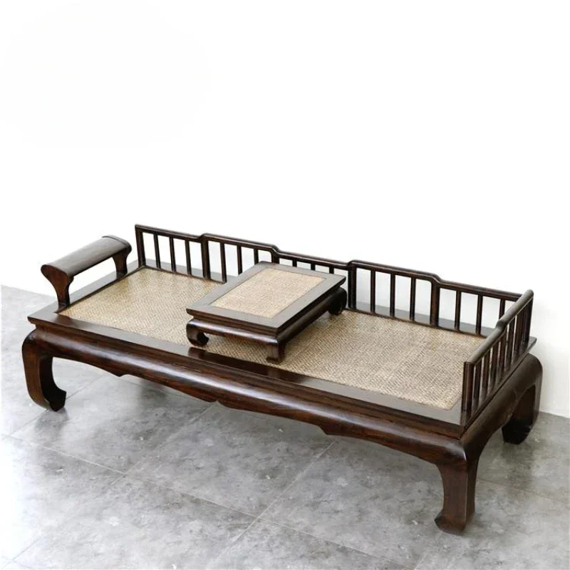 Old elm arhat bed rattan mat double sofa chair solid wood chaise longue