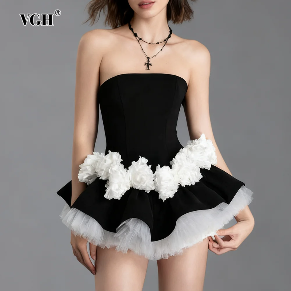 

VGH хитовый цвет, милые комплекты из двух предметов для женщин, квадратный воротник, без рукавов, топ с аппликациями, шорты с высокой талией, шикарный женский комплект