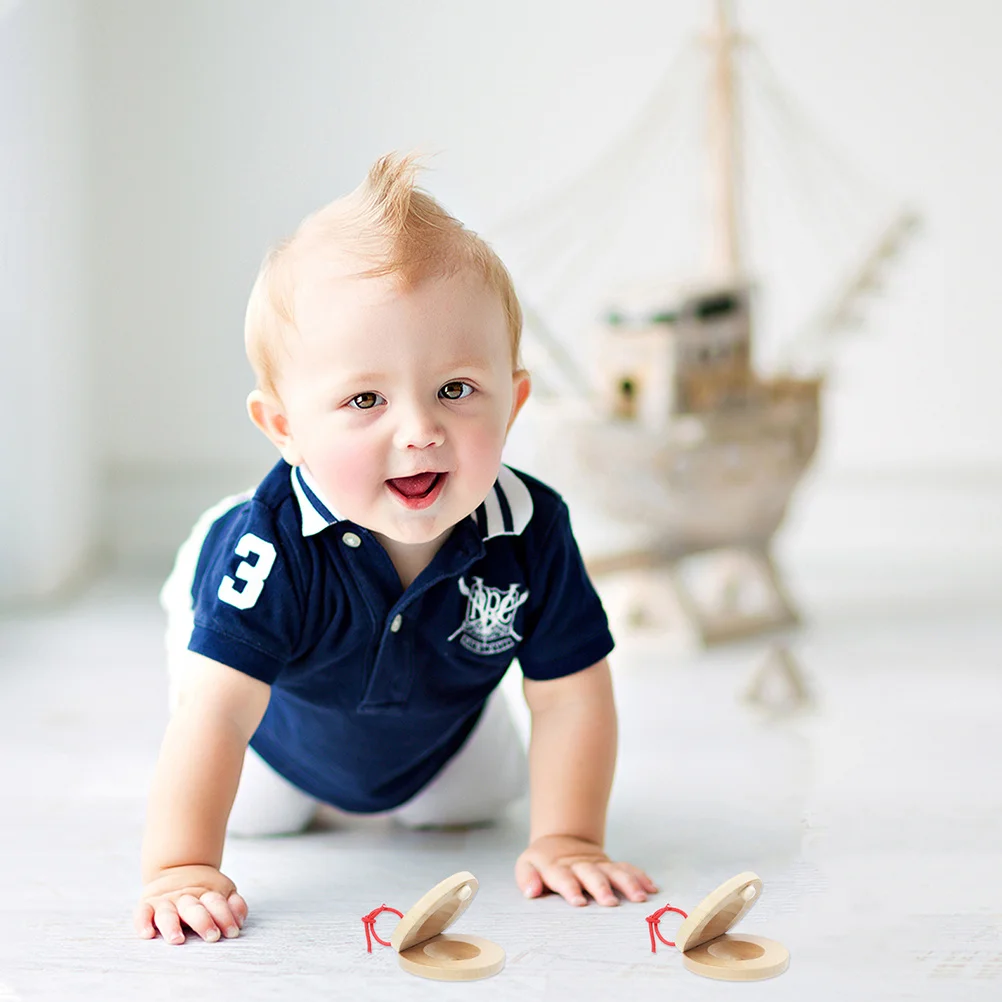 

12Pcs Wooden Castanets Musical Instrument for Early Education Rhythm Training Coordination Improvement Fun Gift