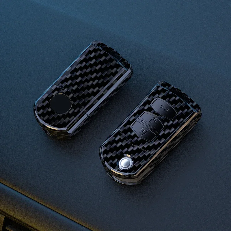 Carbon Fiber Pattern Car Key Case Protective Cover Shell For Mazda 3 2 6 2003 2004 2005 2006 2007 2008 2009 2010 2011 2012 2013