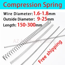 Compressed Spring Wire Diameter 1.8/1.6mm,Outer Diameter 9mm-25mm,Length 150-300mm Release Spring Return Spring 1Pcs
