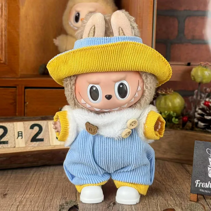 Clothing Only: 2025 New Rabbit Doll Clothing Bright Yellow Overalls Set Bringing A Touch of Vitality To Your Doll