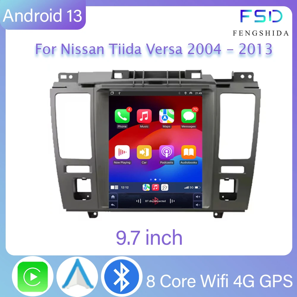 

Wireless Carplay Android 13 Vertical Screen 9.7" For Nissan Tiida Versa 2004 - 2013 Car Radio GPS Multimedia Player Auto Stereo