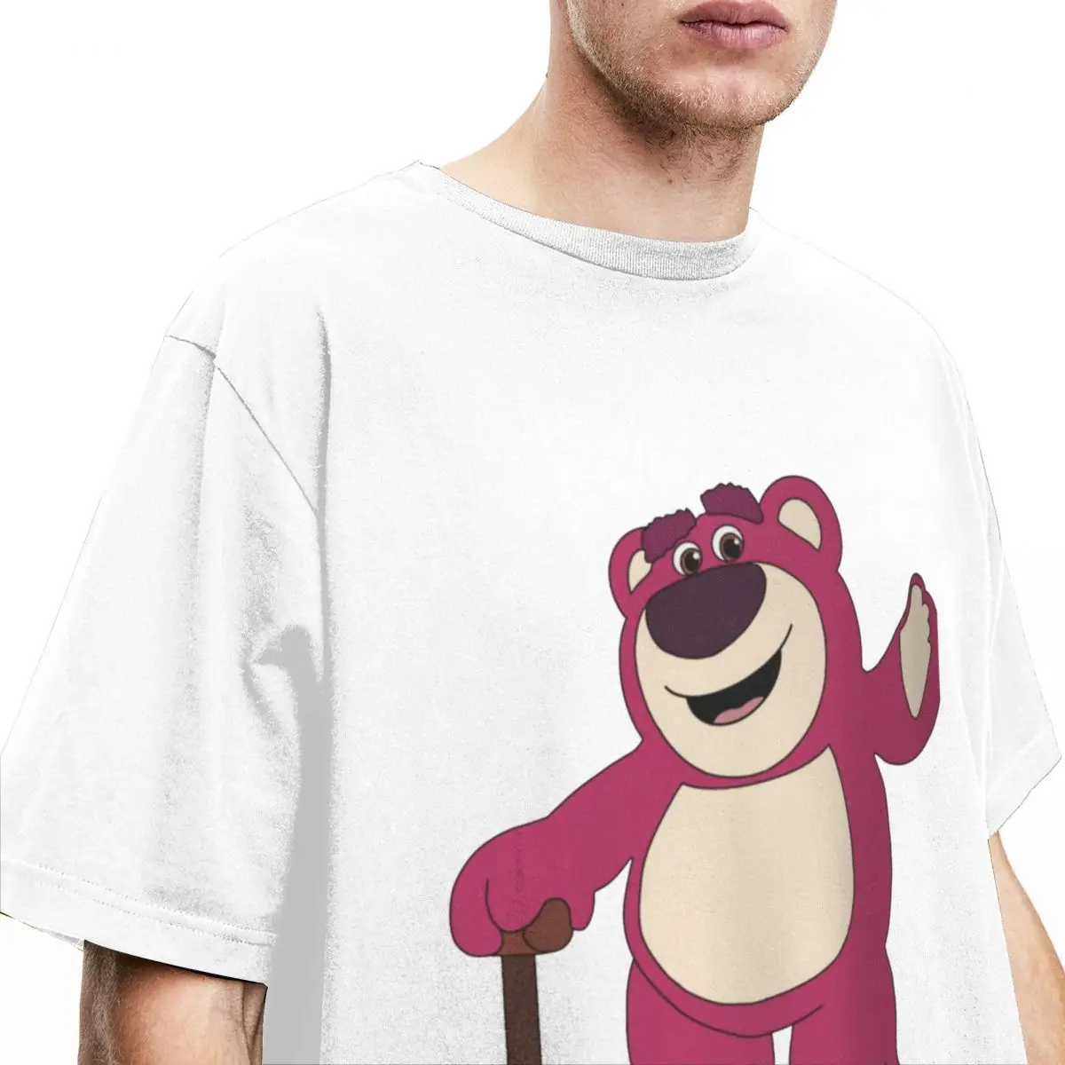 Lotso Toy Story Stuff Shirt for Men Women Casual Pure Cotton Graphic Printed Tee Shirts