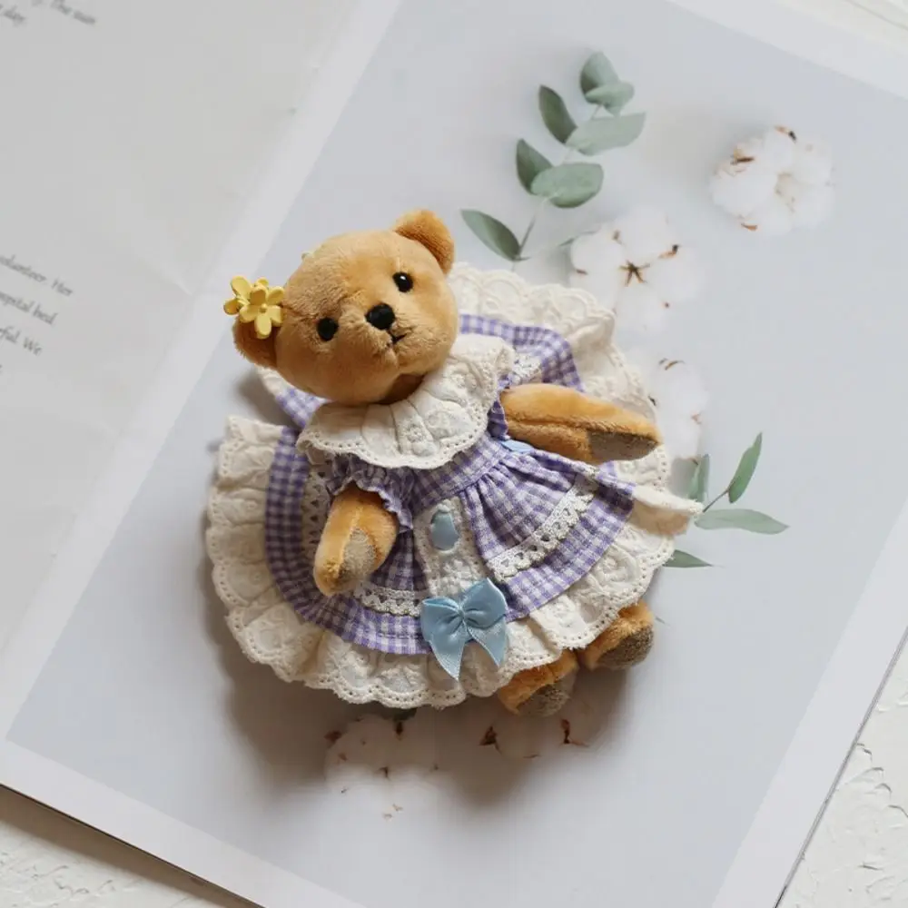 

Bow Doll Dress Up Clothes Plaid Mini Cute Exquisite Doll Skirt Cotton Pink Kawaii Mini Doll Skirt Play House