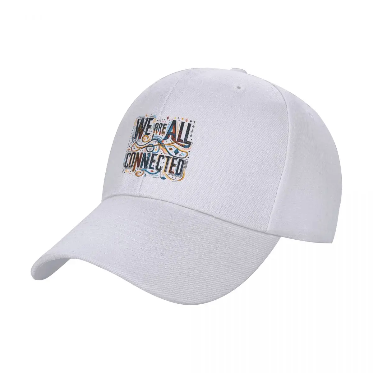 We are all connected, typography Baseball Cap foam party Hat Fashion Beach Streetwear Hats Woman Men's