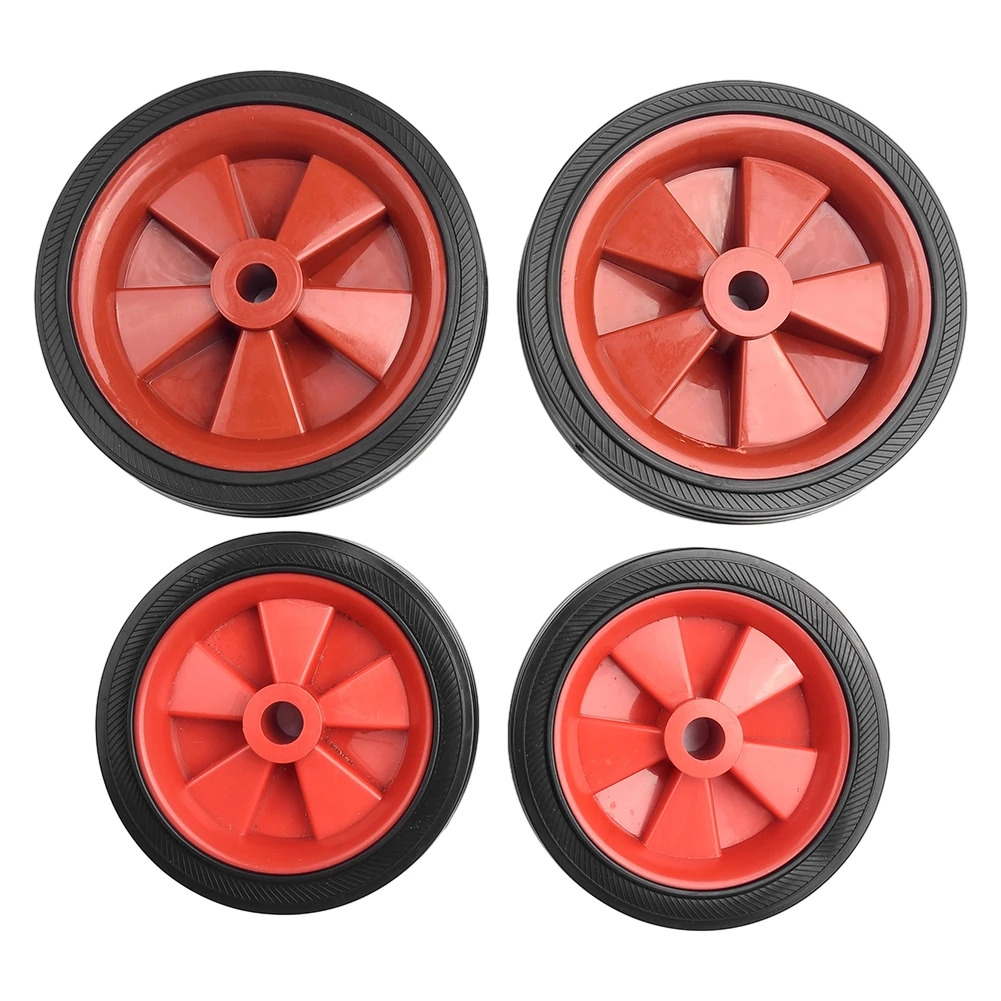2Pcs Red  Compressor Caster Wheels 5 6 Inch Shockproof Non-Slip Replacement Accessories For Air Pump Silent Rolling Tool