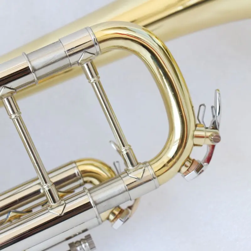 Bb Trumpet Clear Lacquered Brass Body Gold Bell Nickel Silver Outer Slides 3 Piston Valves For School Band Beginners