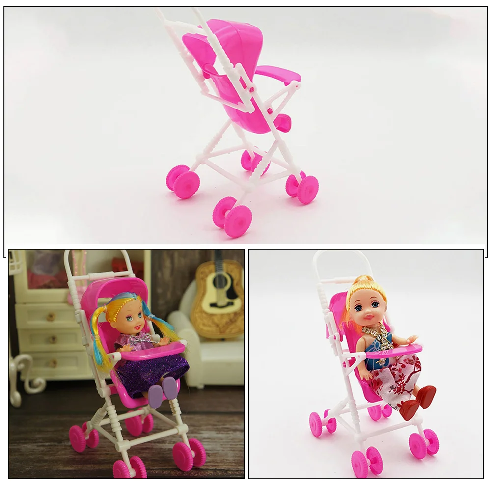 2 Pcs Simulation Stroller Small Girl Toys Play Game Baby Seats for Infants Decorations Stuff