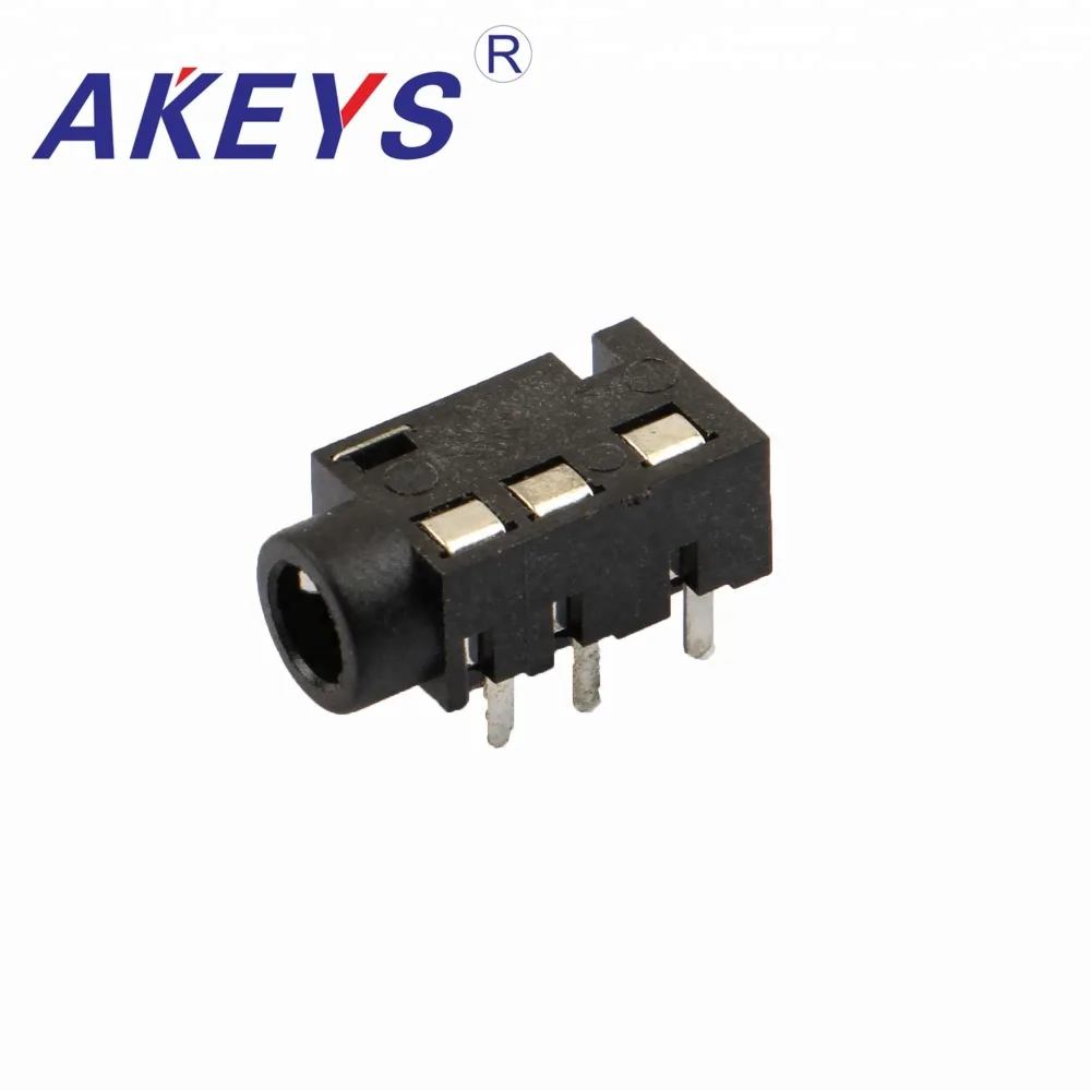 10PCS PJ-320E earphone 3.5 socket, 5-pin vertical straight pin, 2 fixed pins Ф 3.5MM female socket