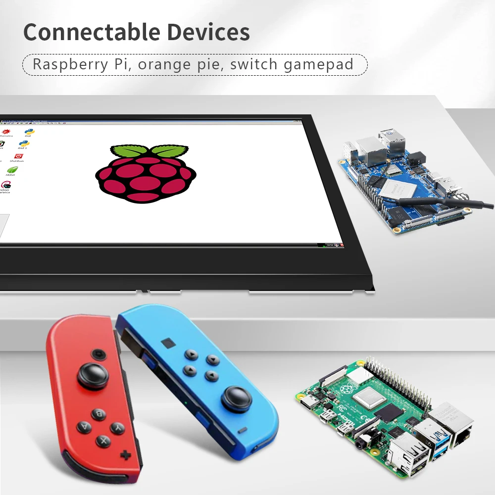 Imagem -03 - Monitor de Toque Capacitivo com Capa de Couro Mini Display Hdmi para pc Raspberry pi 3b 3b Windows Polegadas 1024x600