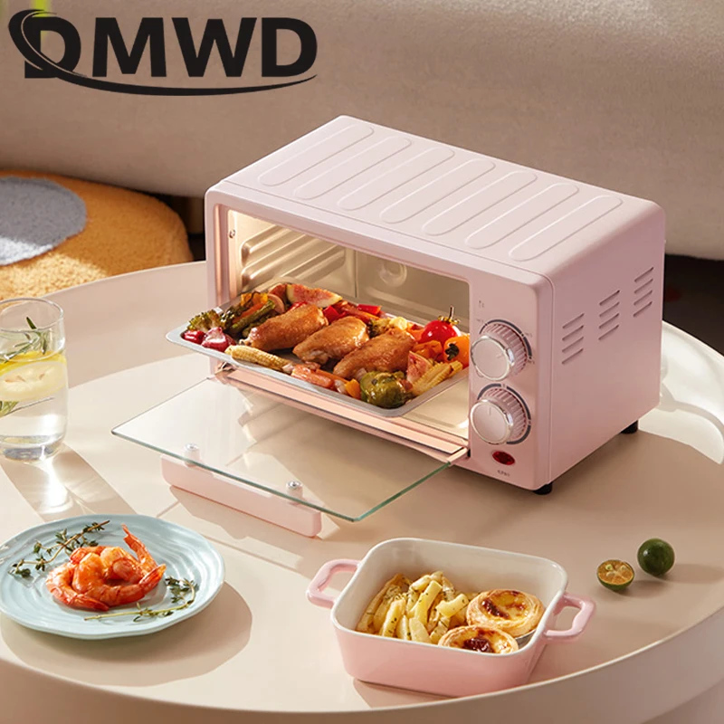 DMWD 12L Mini Electric Oven Multifunctional Bread Toaster Pizza Cake Baking Grill Automatic Roasted Chicken Stove Machine EU