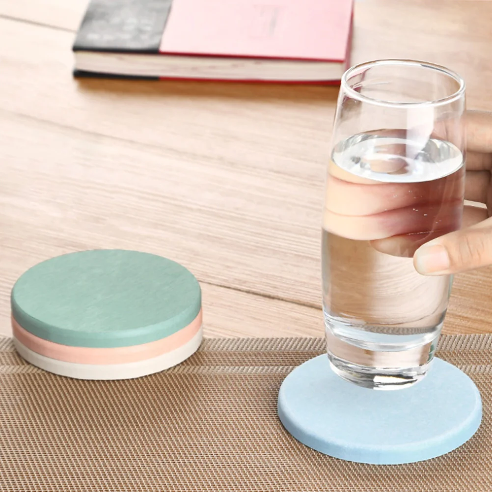 

4Pcs Water Evaporation Coasters Diatom Earth Round Placemat Heat Resistant Table Protector for Cups Mugs Glasses Decorative Home