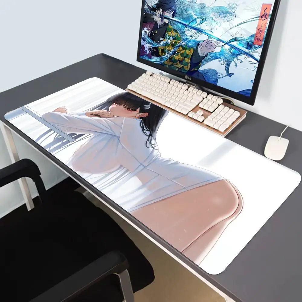 Anime girl Mouse Pad XXL Gaming Accessories Office Gamer Keyboard TSUKATSUKI RIO Desk Mat Non-Slip Laptop Large Rubber Mousepad