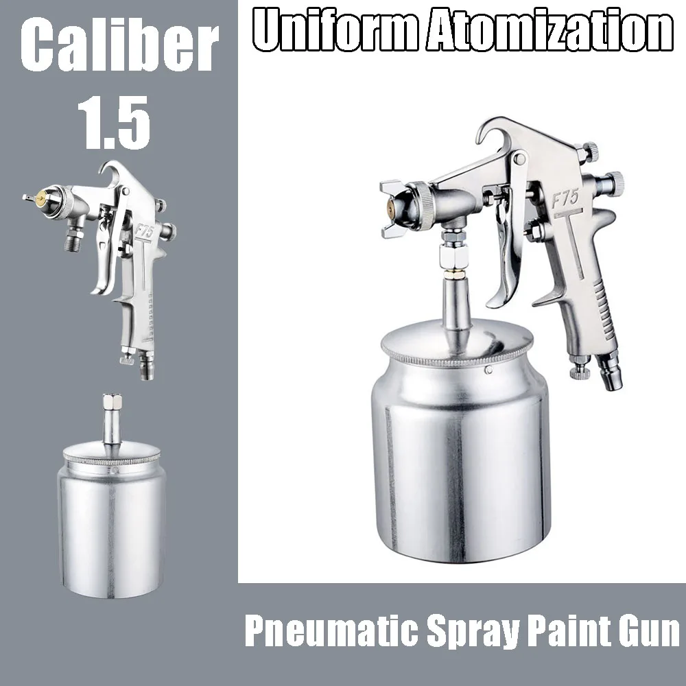 F-75 High Atomization Pneumatic Spray Gun Lower Pot, Used For Car Painting, Furniture Painting, Atomization Painting