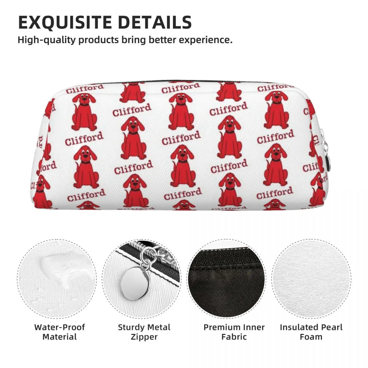 Clifford The Big Red Dog Pencil Cases for Student Gifts Pen Box Pencil Bag Pencil Pouch Pen Holder - view 4