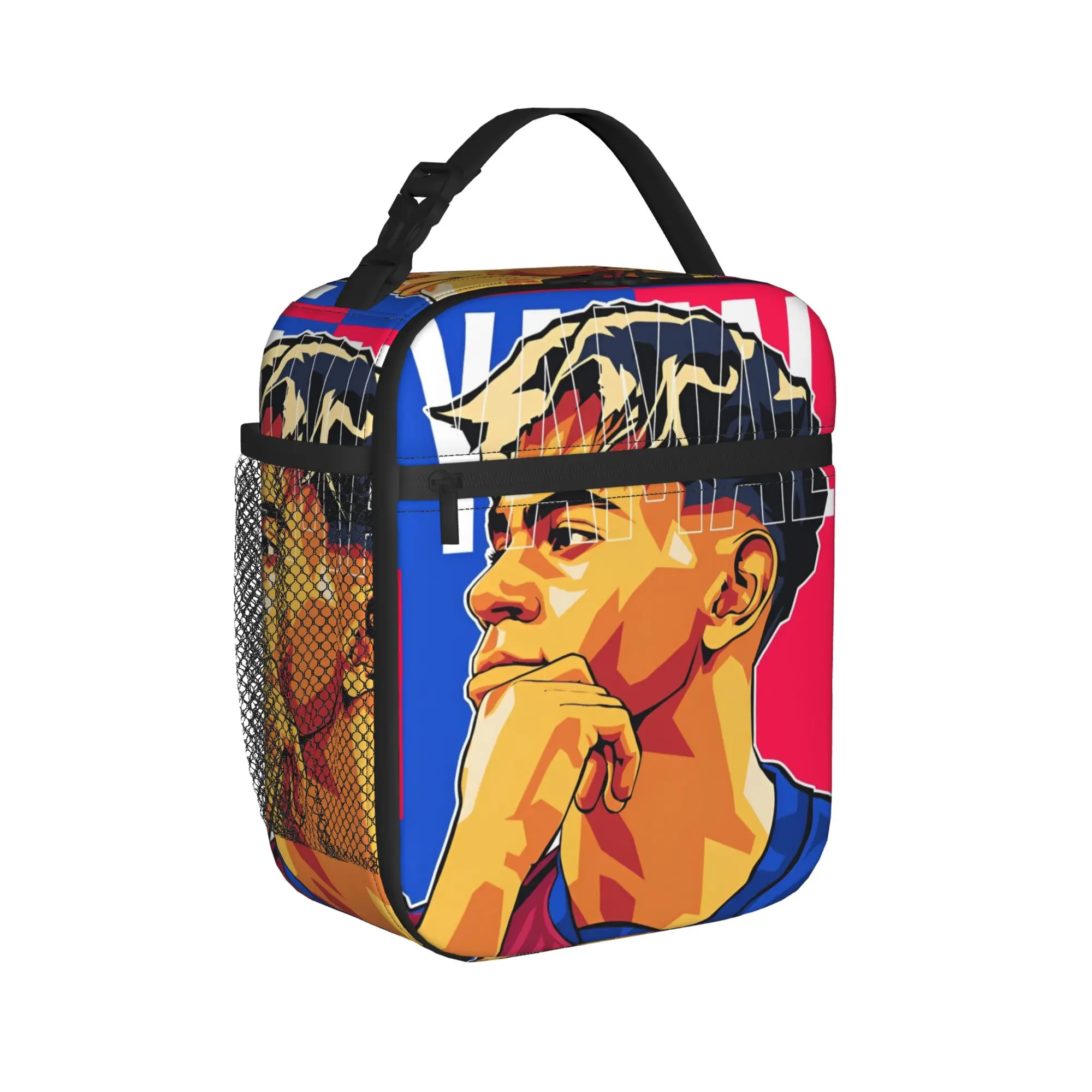 Oil Painting Version Lamine Y-Yamal Insulated Lunch Bags Thermal Bag Reusable,Lunch Container Portable Tote Lunch Box Outdoor