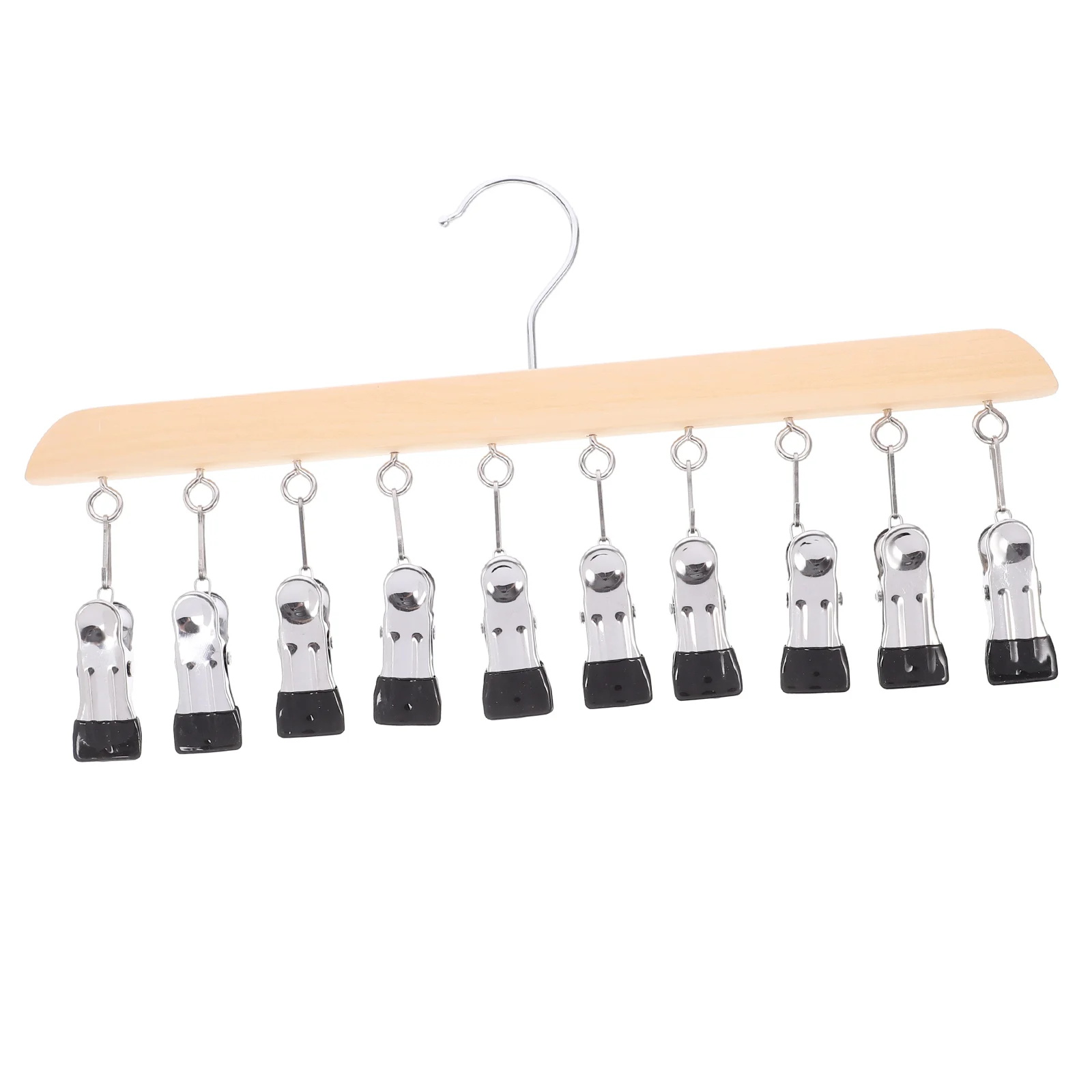 

Sock Dryer Wooden Laundry Drying With Clips Stainless Steel Clothes For Underwear Scarf Bra Shirt Tie Hat Outdoor