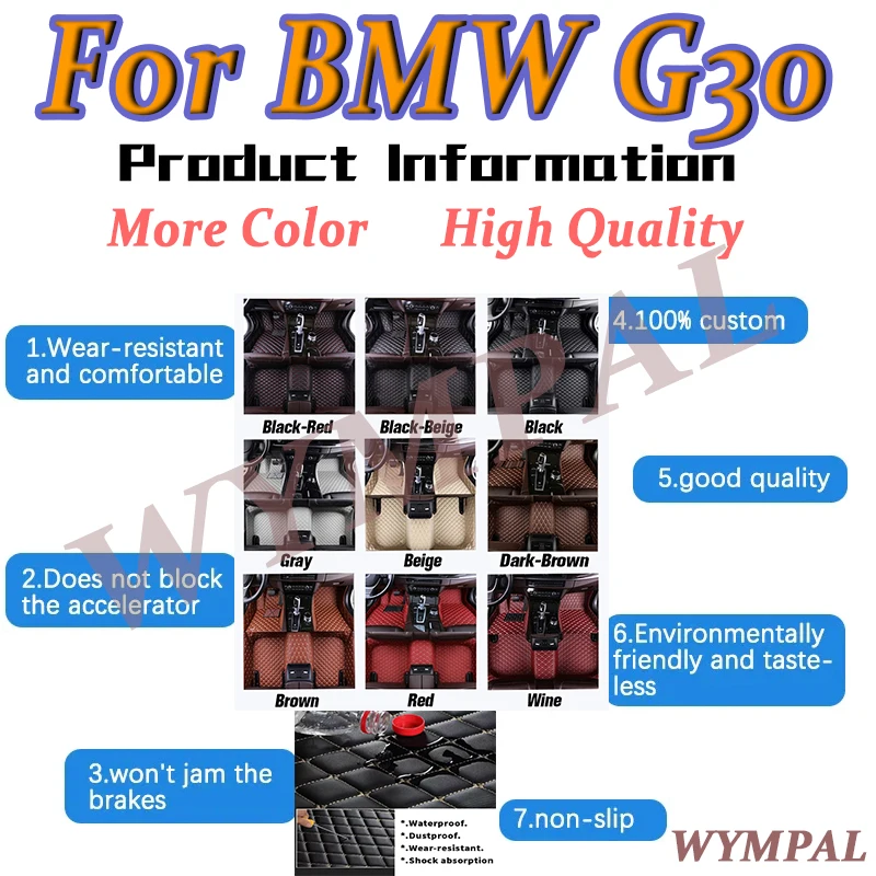

Luxury Custom Car Floor Mats For BMW G30 2020 2021 2022 Auto Leather Women Car Mats Full Coverage Automotive Full Set Interior