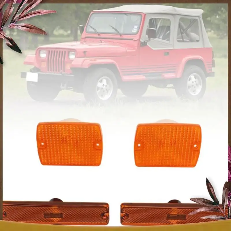 

AB59-Car Front Bumper Side Marker Light Cover 56001378 56001424 For Jeep Wrangler YJ 1987-1995 Turn Signal Light Cover