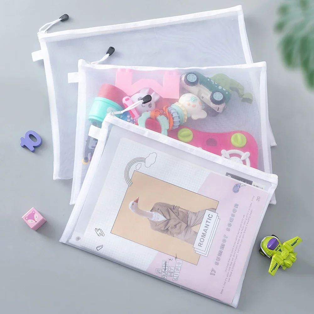 3 Stück Datei Ordner a4 a5 a6 Dokument Aufbewahrung tasche Nylon Mesh Reiß verschluss Tasche Test Briefpapier Büro Schul material