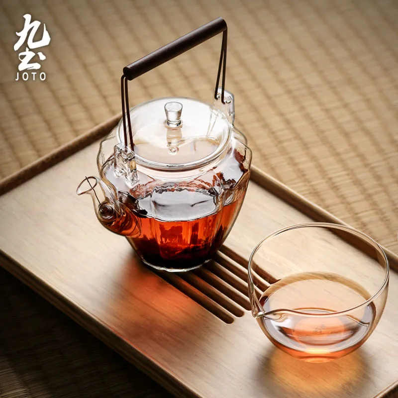 

JOTO Elegant and Transparent Design Heat-Resistant Smooth and Controlled Pour Glass Kettle CHR0608