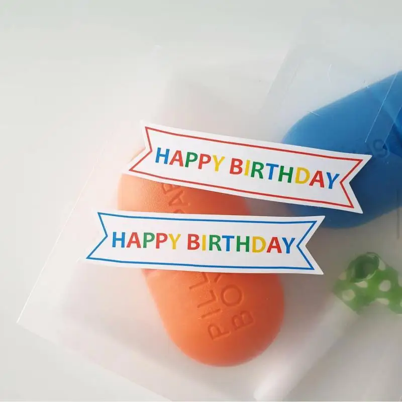 60pcs/5sheets Colorful Happy Birthday Stickers Decorative Sealing Stickers Labels for Kids Birthday Party Favors Envelope Box