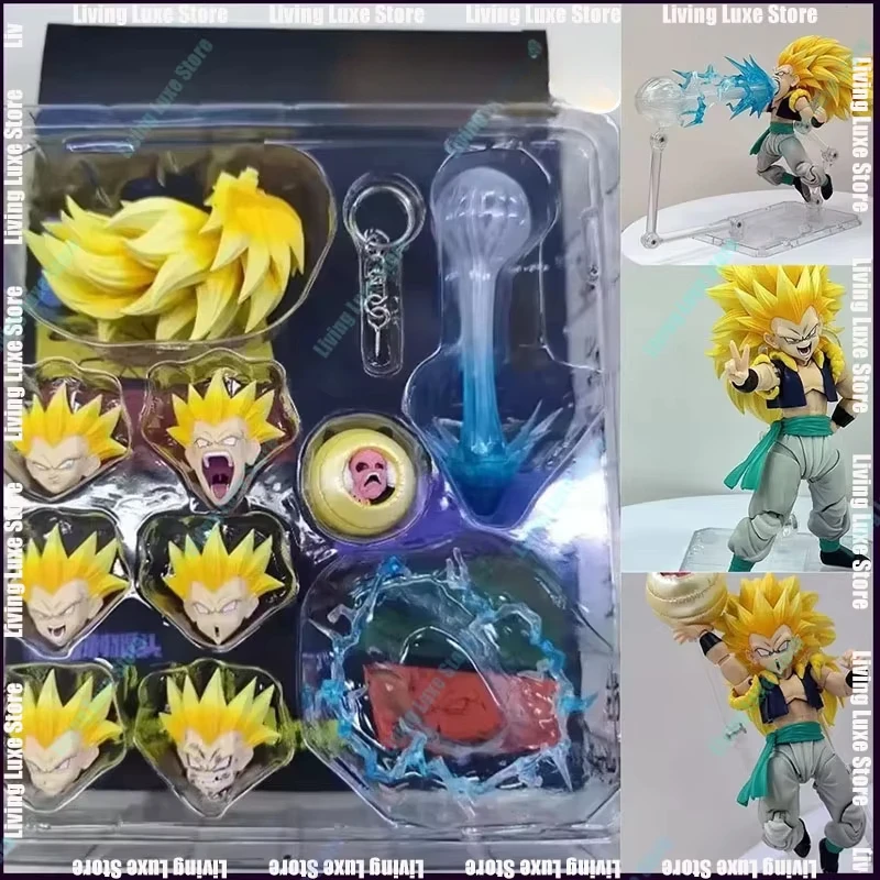 2024 Block K Dragon Ball Z Figure Square K SHF Super Saiyan Gotenks Son Goten Anime Figure Trunks Majin Buu Head Accessories Toy