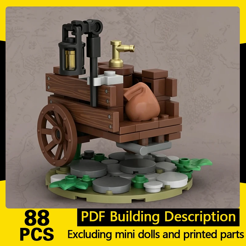 Medieval Castle Model MOC Building Bricks Village Freight Trolley Modular Technology Gifts Holiday Assemble Children Toys Suit