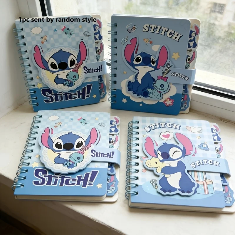 1pc  Lilo & Stitch Notebook Anime Cartoon School Supplies Portable Diary Fashion Office Supplies Coil Book Cute Gift In Stock