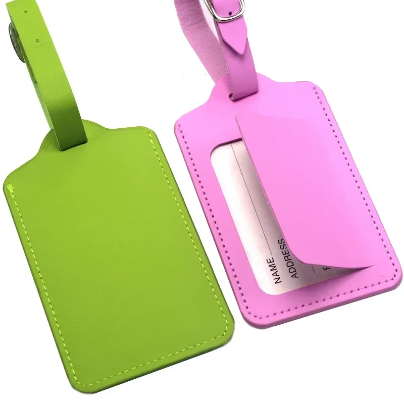 1PCS PU Leather Suitcase Luggage Tag Label Bag Pendant Handbag Portable Travel Accessories Name ID Address Tags