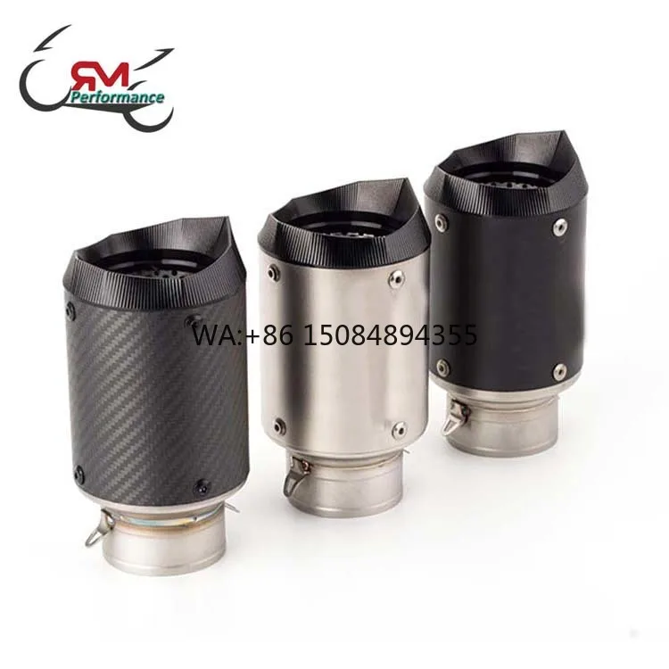 Motorcycle Exhaust Tail Pipe Carbon Fiber Moto  Austin Muffler 51MM Universal for Escape