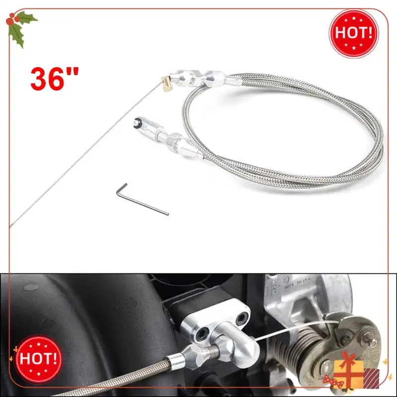 Durable-36Inch Throttle Gas Cable Kit Stainless Steel Braided For /Chevy LS1 Engines 97-07