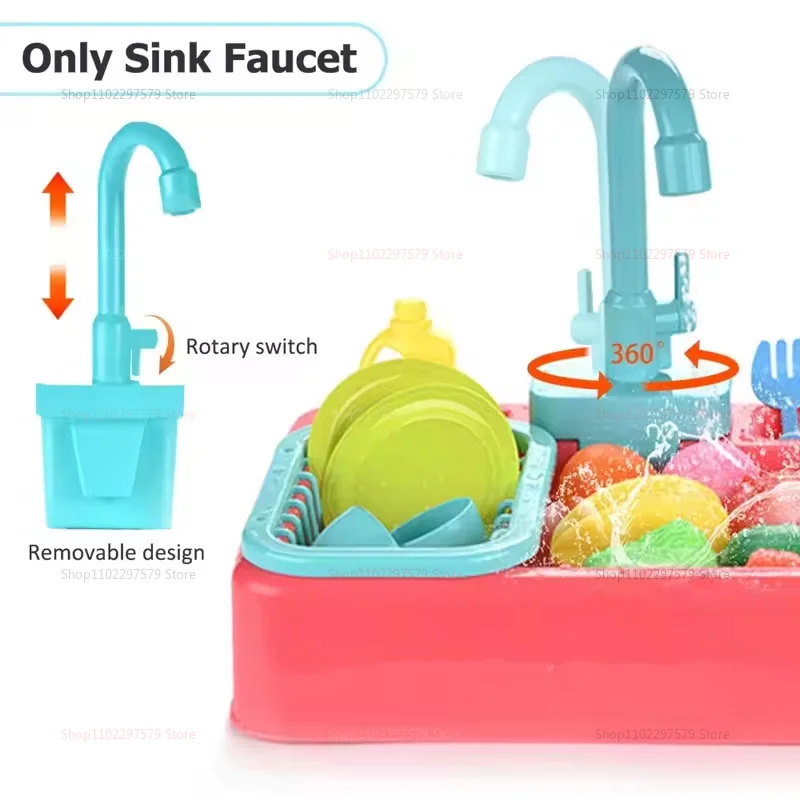 Enfants cuisine jouets Playset lave-vaisselle électrique semblant nourriture jeu de rôle éducatif été jouet enfant cuisine semblant jouer ensemble de cuisine