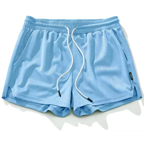 Imagen 1 del producto AIMPACT Pantalones cortos de entrenamiento para gimnasio para hombre, pantalones cortos ligeros de malla para culturismo, entrenamiento, correr, deportes, jogging con bolsillos