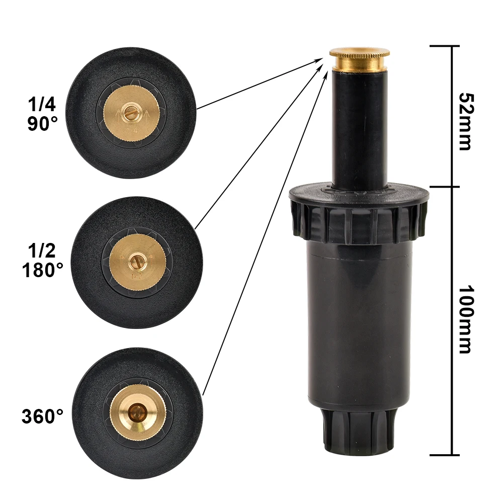 90-360 stopni Pop up zraszacze plastikowy trawnik głowica zraszacza regulowany Spray ogrodowy dysza 1/2 \
