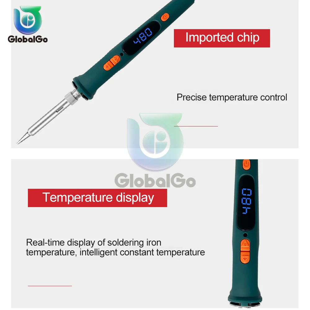 120W Adjustable Temperature Electric Solder Iron Rework Station Mini Handle Heat Pencil Welding Repair Tools 200-600℃