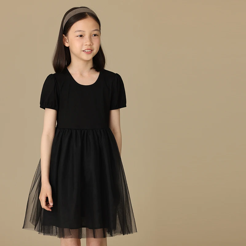 

kids clothes girl Korean summer dress sundress kids black dress princess gauze skirt baby girl holiday birthday dress skirt girl