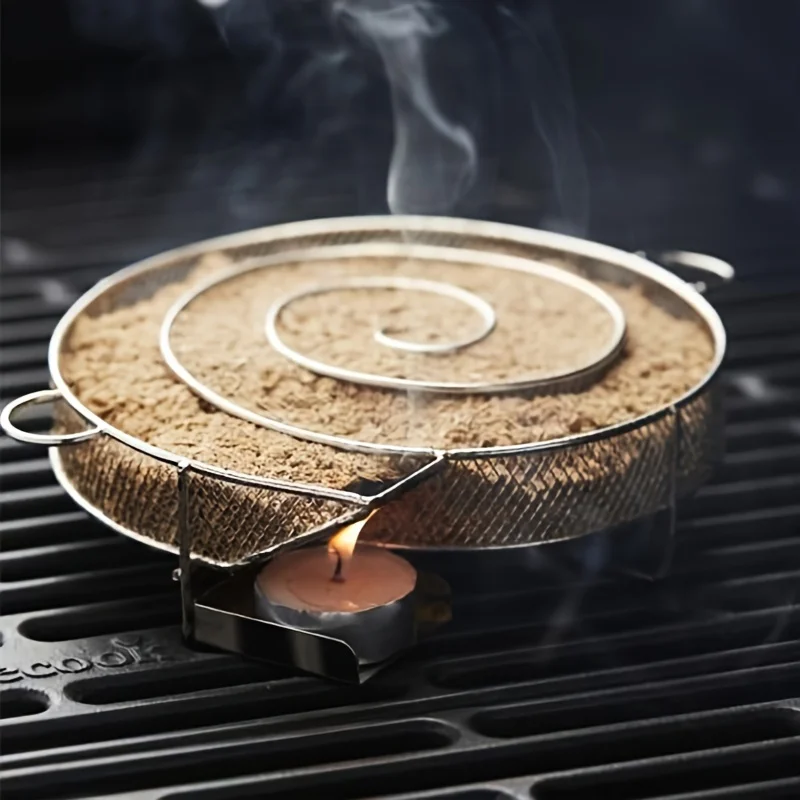 Food smoking cold smoke generator, labyrinth-type smoker for cold smoking, suitable for outdoor smoking in grills or cabinets