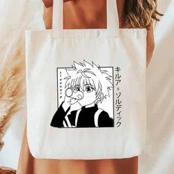 Hunter X Hunter Ladies Shopping Bag Handbag Foldable Reusable Shopper Harajuku Style Bag Student Tote Bag Storage Bags