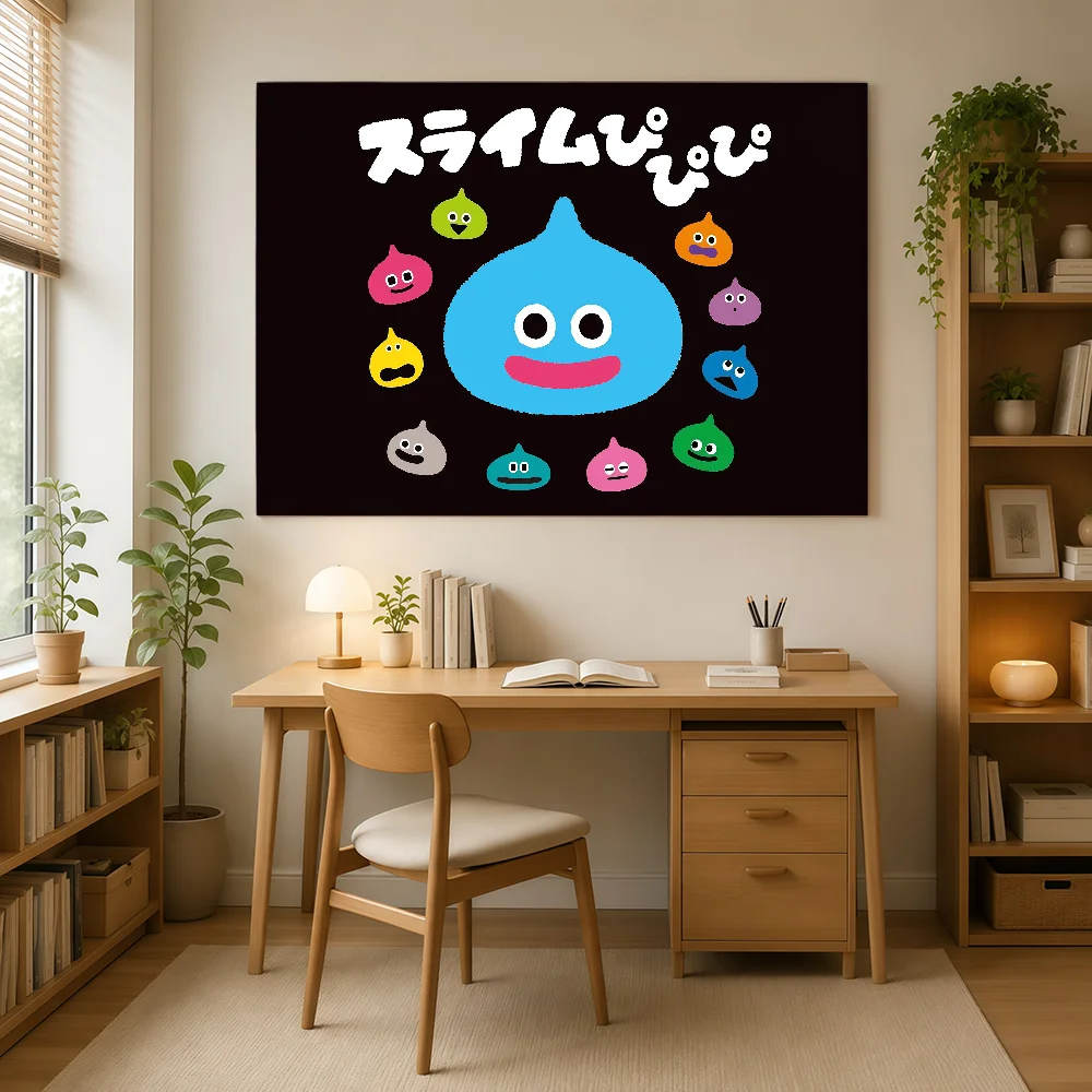 Cartoon Slime D-dragon Quest flag Decorative Home Yard & Garden Decor Banner - Indoor Outdoor Wall Hanging Flag