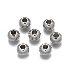 50/100pcs 316 Stainless Steel Spacer Bead For DIY Necklace  European Bracelet Jewelry Craft Making Supplies Accessories Material