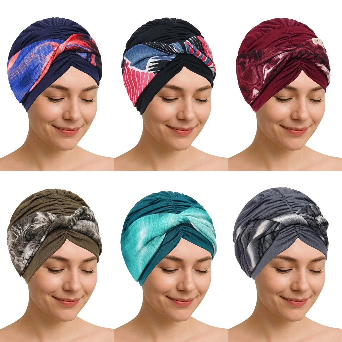 

New Women Muslim Hijabs Turban Hat Head Wrap Twist Headscarf Indian Cap Female Headwear Skullies Beanies