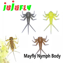 Hot fly tying realistic mayfly nymph fly rubber bodies tying materials 20pcs set artificial trout fishing insect lure bait